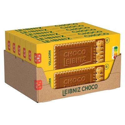 LEIBNIZ Choco Vollkorn, 12er Pack, knusprige Vollkornkekse eingebettet in zar...