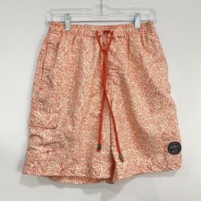 Exist Swim Men  s Trunks Medium Orange Draw String Mesh Elastic Waist Flap Pocket
