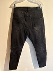 AMIRI MX2 distressed black denim jeans, ribbed leather panels and zipper details — photo 4