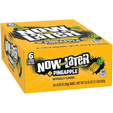 Now and Later Pineapple Chewy Candy Bars 24 Count 0.93 oz Each