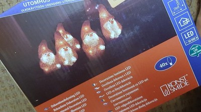 Original Box Konstsmide Acrylic Figures Set of 5 Santa Decor 40 LED Figures IP44