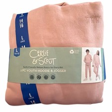 Charlie Scout Youth Fleece Hoodie and Joggers 2-Piece Set -Pink L 14/16 NWT