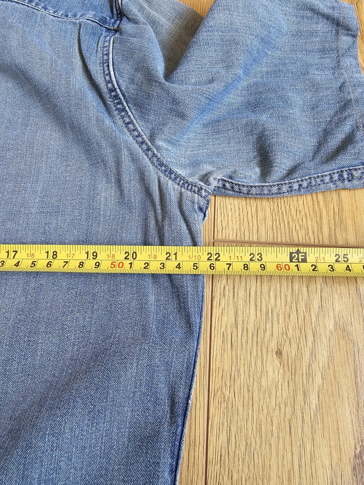 Levis Mens Pearl Snap Western Chambray Denim Shirt Short Sleeve  Blue Size Large image 10