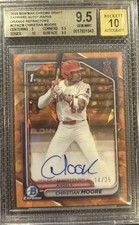 2024 Bowman Chrome Draft Christian Moore #/25 Orange Sapphire Auto BGS 9.5