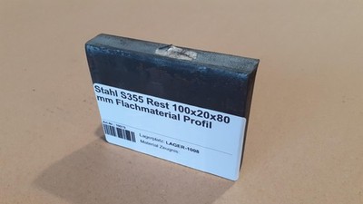 (224,00 EUR/m) Stahl S355 Rest 100x20x80 mm Flachmaterial Profil