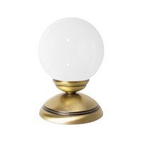Tischlampe Tischleuchte Klein H: 17,5 Cm Messing Glas E14 In Bronze Weiß Pascal