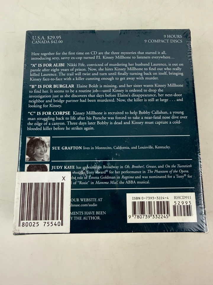 Sue Grafton Audio CD Collection "A" Is for Alibi, "B" Is for Burglar, "C" is for - Image 2 of 2