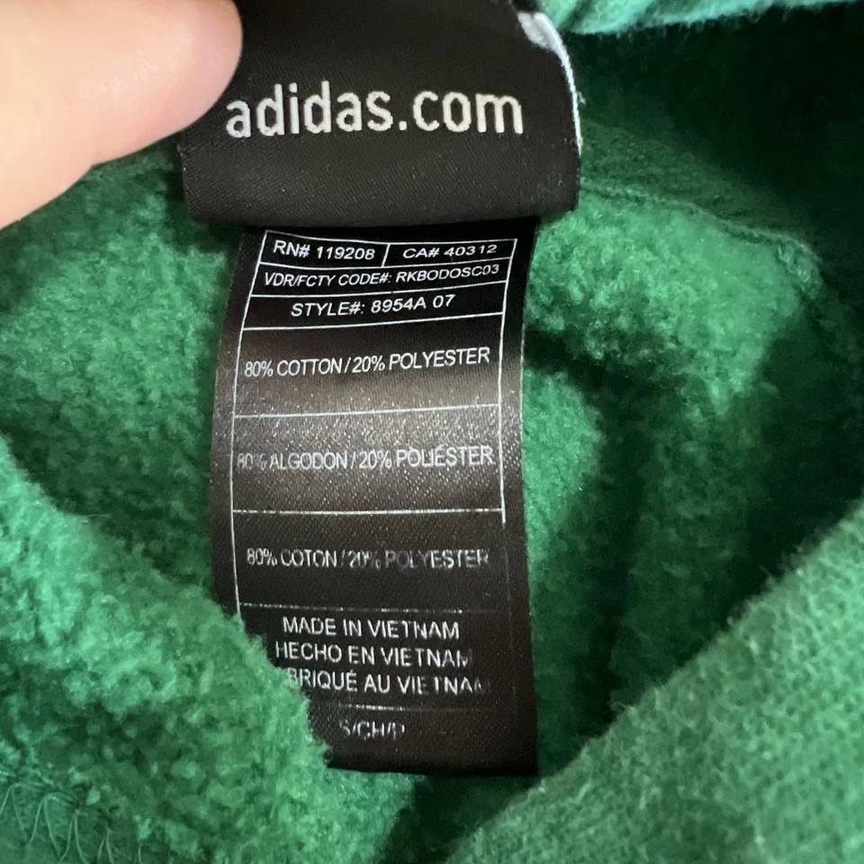 Vintage Adidas NBA Boston Celtics Hoodie Mens Small Green Center Logo Boxy Y2K - Image 4 of 4