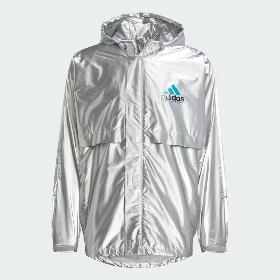  eqt ジャケット Adidas EQT Retro Metallic Windbreaker Jacket JN4526 Silver Men's