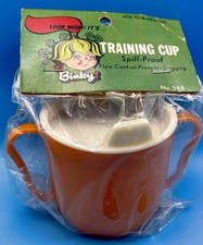 Vintage New  Plastic Baby Toddler Sippy Juice Cup  Training Lid NIP 70-80s 395