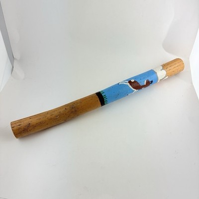 Rain Stick 19  Cactus Wood With Paintings Blue Sky With Running Deer Nice Sound