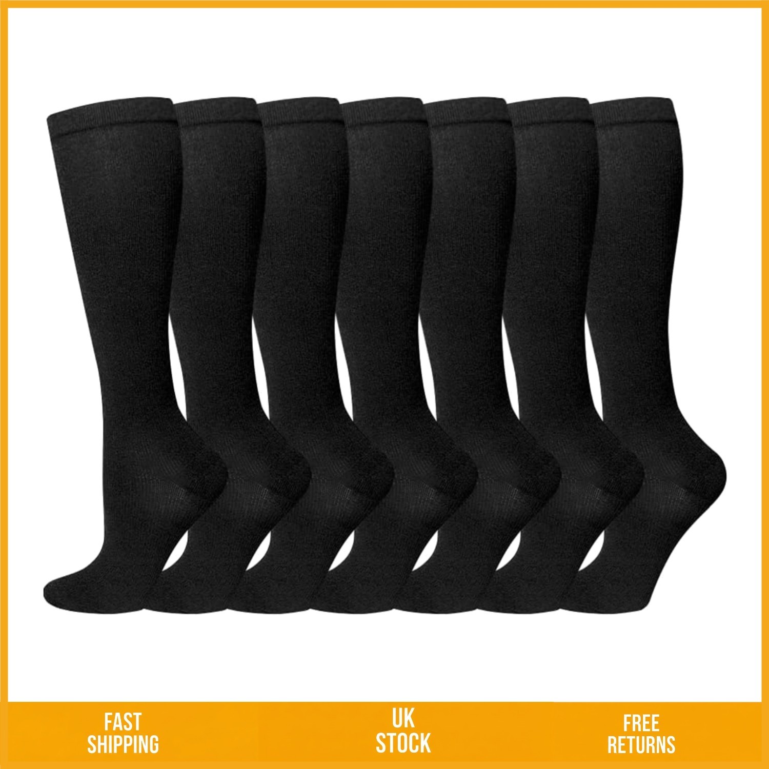 Supportive Graduated Medical Compression Socks for Men and Women 7 Pairs Pack