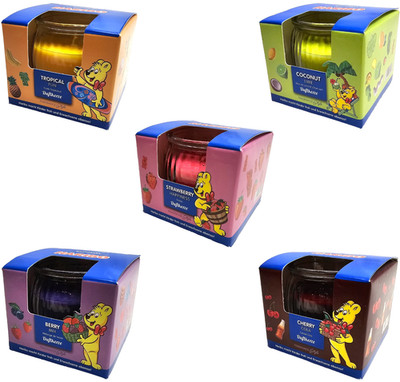 HARIBO  Duftkerze 5 tlg. Berry Cola Tropical Coconut Strawberry Kerze im Glas