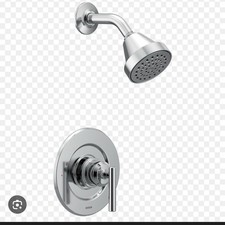 Moen Modern Chrome Shower Faucet Set with Lever Handle Round Shower Head
