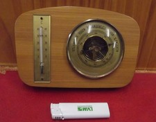 Kleinkunst Nr. 664, Wetterstation, 60er/70er Jahre, Holz, 2 Instrumente