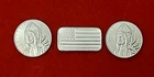3 Grams Silver: (2) Native American Z Rounds & Pan Silver Co. American Flag Bar