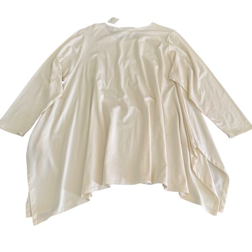 Top tunica donna Blanque misto cotone taglia unica LS panna made in USA - Foto 2 di 8