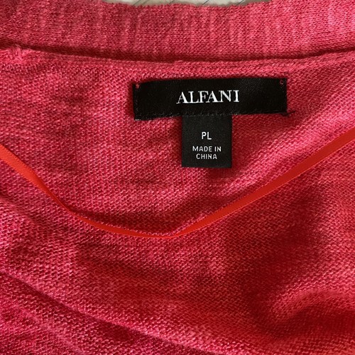 New Alfani Pink Open Cardigan Petite Large Linen Blend 3/4 Sleeve Lightweight - Picture 6 of 7