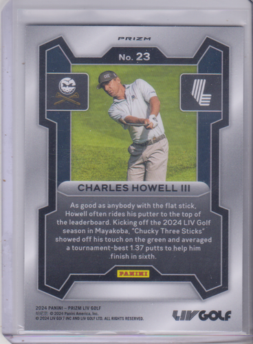 2024 Panini Prizm LIV Golf Charles Howell III Silver Prizm Parallel #23 Crushers - 第 2/2 張圖片