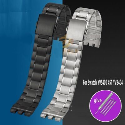 Edelstahl Uhrenarmband passend für Swatch Irony YVS400/451 YVB404 Metallbänder