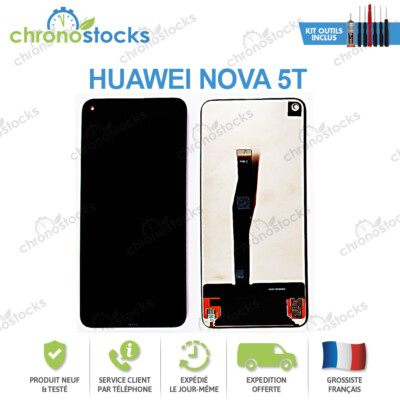 Écran LCD + Chassis De Remplacement Pour Huawei Nova 5T (YAL-L21) - Neuf, Couleur Noir