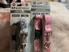 Ruff N Roll Collar and Leash Set - Hearts & ? - choose your size