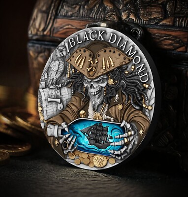 BLACK DIAMOND Pirates 2oz . 999 Silver 5 Dollars Niue 2025 year | eBay
