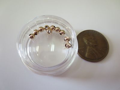 Lot of 10 pieces 14K Real Yellow Gold Beads 3mm 4mm 5mm 6mm Round Polish Beads