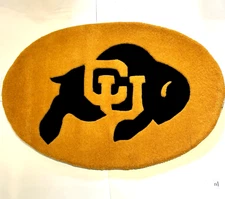 Colorado Buffaloes Spirit Rug Gold Black - 2' x 3' Oval - 100% Wool Pile - NEW