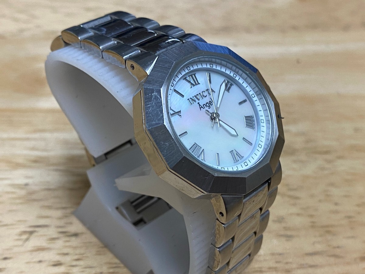 Invicta Angel womens watch Polygon Silver tone SS - Model 0542 Needs Battery Invicta Angel 0542 Lady 30m Silver Steel Dodecagon Analog  main image 3
