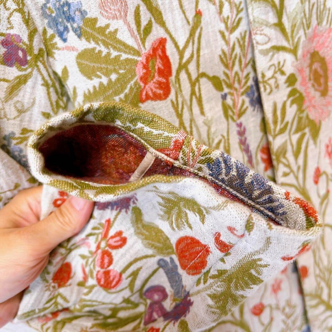 45R / 45rpm Cotton Linen Jacquard Jacket Flower pattern good