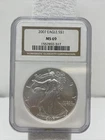 2007 $1 American Silver Eagle-NGC  MS69 Brown Label 1557892-317 BX6-4