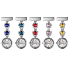 Womens FOB Luminous Nurse Watch Pin on Brooch Silver Quartz Analog Pocket Watch