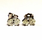 New 14k white gold SI1-3 J 1.05ct marquise diamond stud earrings 0.9g Natural — photo 1