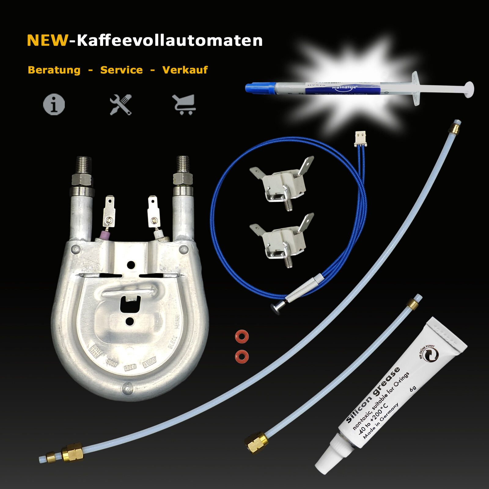 Dampfheizung Temperatursensor Thermostat Schlauch zu DeLonghi ESAM Kaffeeautomat