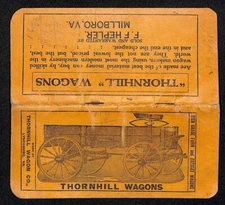 Lynchburg, VA Thornhill Wagon Co. F.F. Hepler Millboro 1913 Note Book Calendar