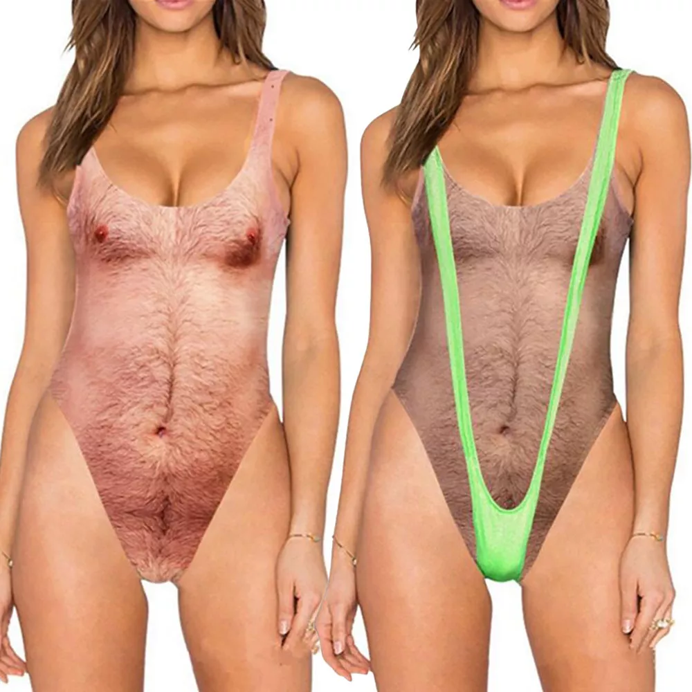 Maillot De Bain Femme Drôle Borat Imprimé Maillot De Bain Une