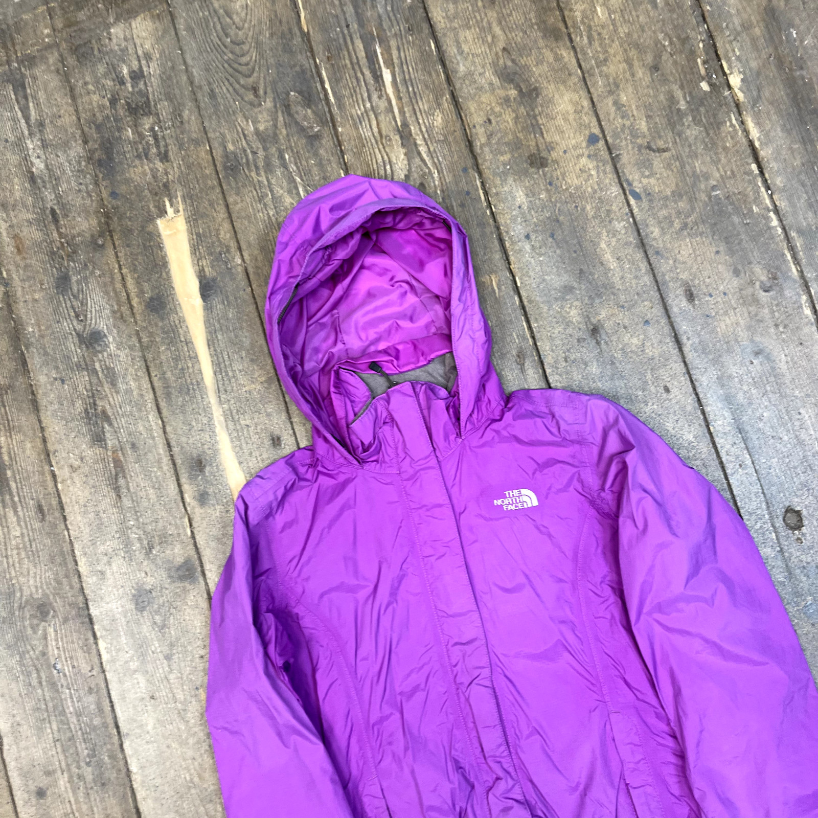 The North Face Rain Jacket Hyvent Full Zip Hiking Coat, Purple, Womens Small image 3