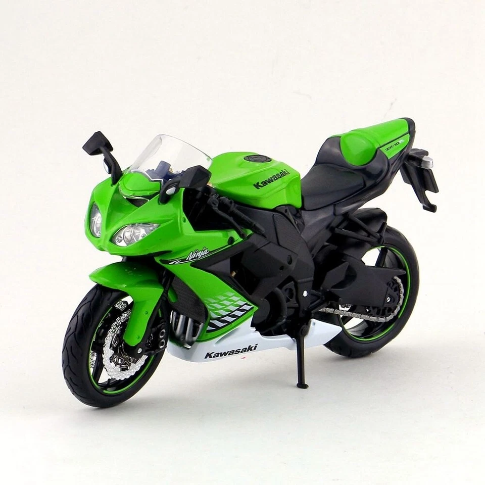 Maisto 1:12 Kawasaki Ninja ZX-10R Diecast Motocicleta Modelo Juguete Colección Foto 3 de 4