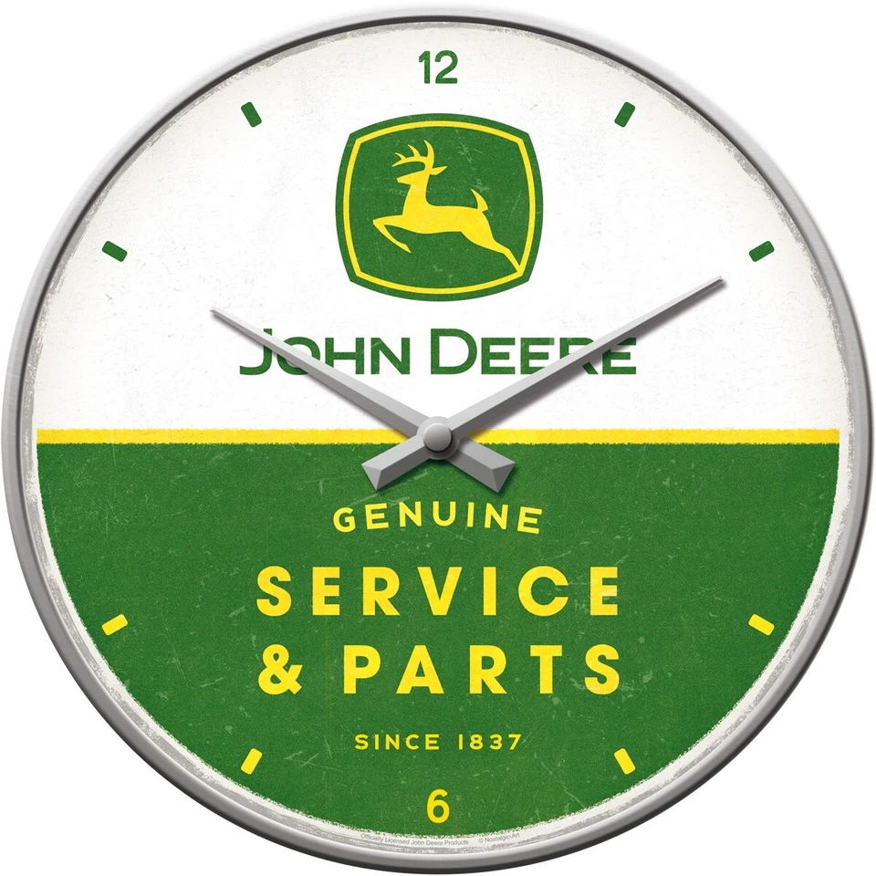John Deere Nostalgie Wanduhr Glas 31 cm Wall Clock Service & Parts - Bild 2 von 2