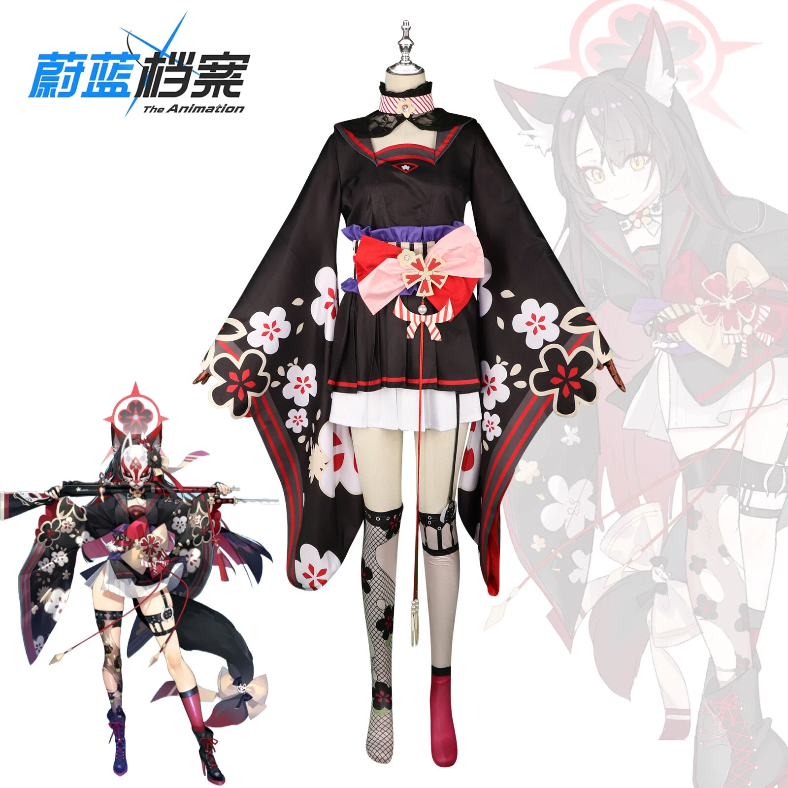 Blue Archive The Animation Wakamo Cosplay Dress Clothing Mask Costume Outfit