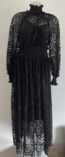 ZIMMERMANN maxi Dress Lavish Lace Billow Black 1-AU8 Baloon Sleeves RRP $3500🖤