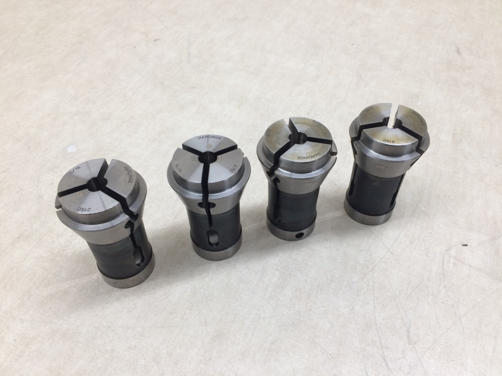 Lot of 4 Hardinge Round Collet 5/16" #21 Brown & Sharpe Machinery Tool No. 21SC