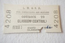 Gourock to Glasgow LMS Railway Train Ticket