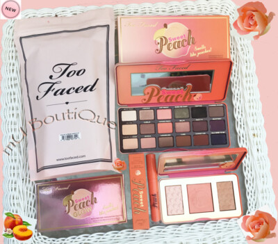 TOO FACED SWEET PEACHES & DREAMS GLOW EYESHADOW HIGHLIGHTER LIP GLOSS 3IN1 SET