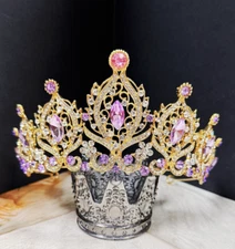 Multicolor Crystal Tiara, Gold headpiece, Birthday stone tiara, Fairy headpiece