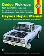 1974-1993 Dodge RAM Pickup 4x4 Ramcharger Haynes Repair Service Manual Book 2029