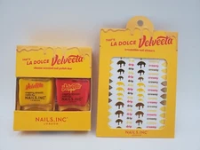 Velveeta Cheese La Dolce Nails Inc Scented Polish Duo Red Yellow Stickers Rare 