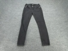 True Religion Jeans Womens 27 Black Skinny Pants Denim Ladies 27 (FITS 25x26.5)
