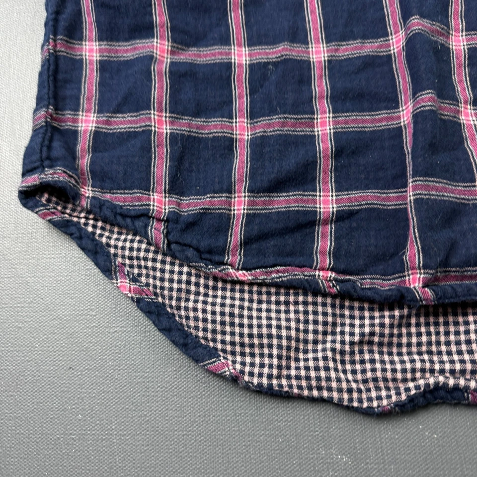 Vestido Camisa Xadrez Old Navy Meninas Manga Longa Botão Bolsos Frontais Casual - Imagem 4 de 4